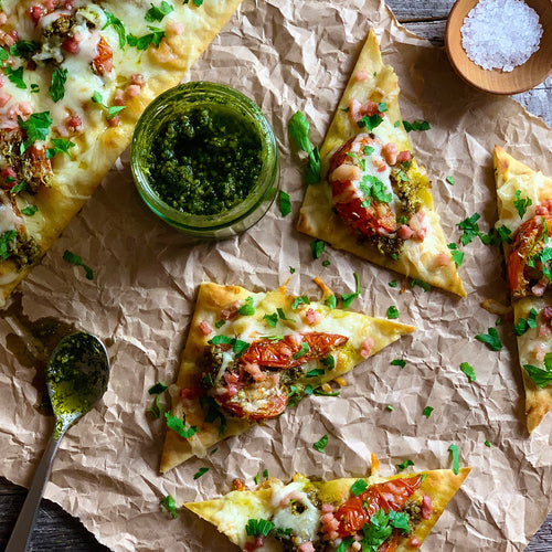 Neapolitan Roasted Tomato & Pesto Pizza