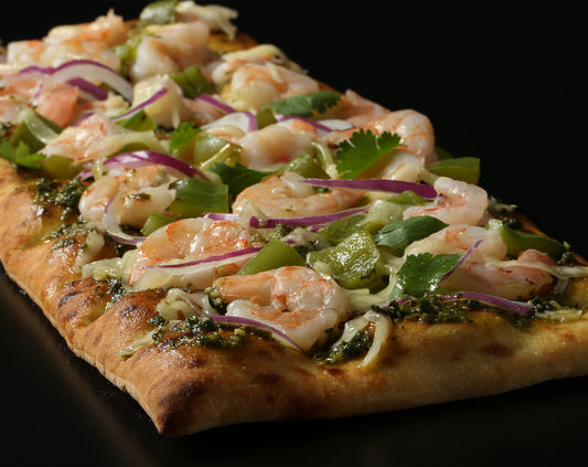 Shrimp, Cilantro & Green Chili Pizza